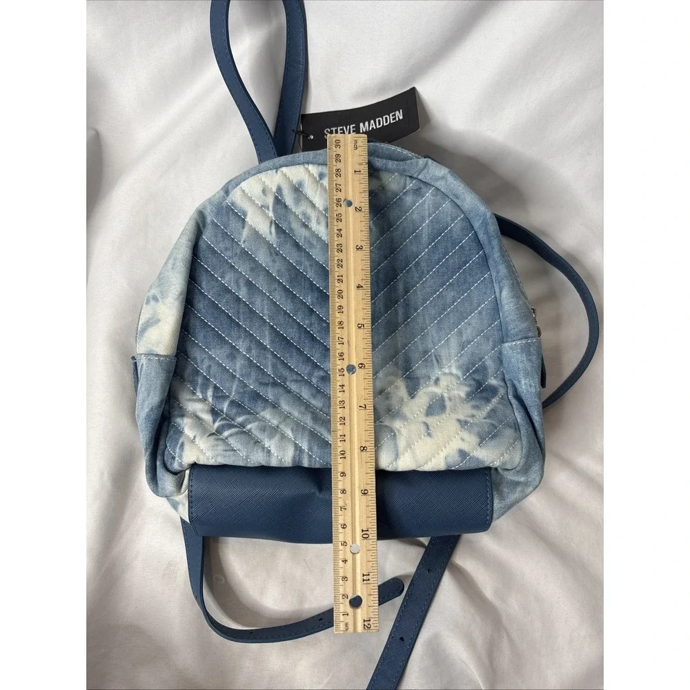 Steve Madden Bjosie Tie Dye Small‎ Backpack Youth Denim Blue White NEW